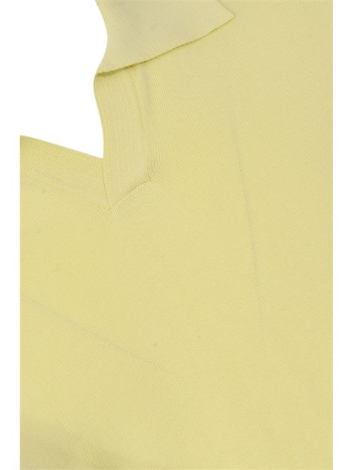 Polo in crepe di cotone Lime Alpha studio | AU-5041B1012